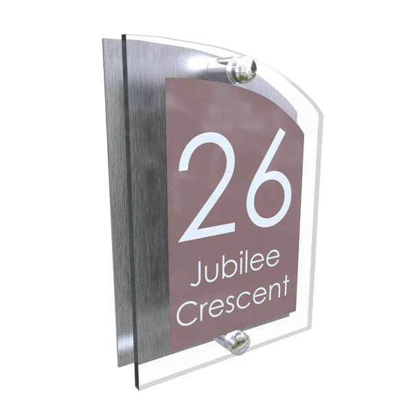 Mr Plaques Arched A5 Acrylic House Sign 200 × 130mm