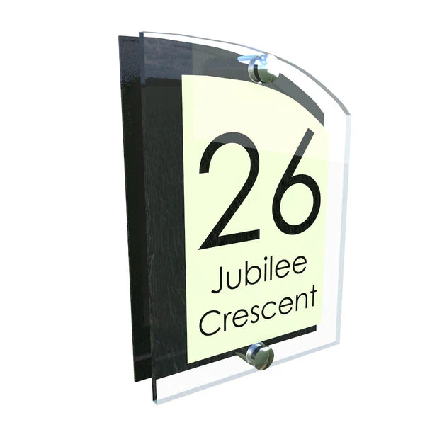 Mr Plaques Arched A5 Acrylic House Sign 200 × 130mm