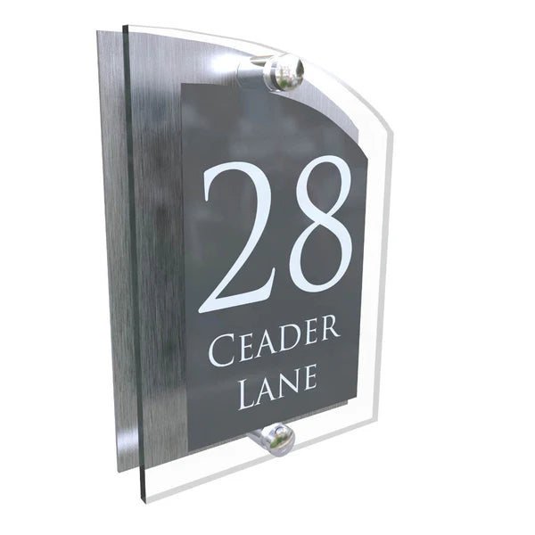 Mr Plaques Arched A5 Acrylic House Sign 200 × 130mm