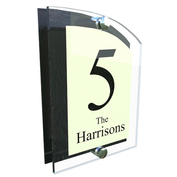 Mr Plaques Arched A5 Acrylic House Sign 200 × 130mm