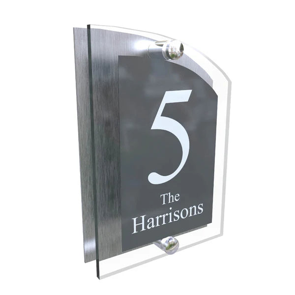 Mr Plaques Arched A5 Acrylic House Sign 200 × 130mm