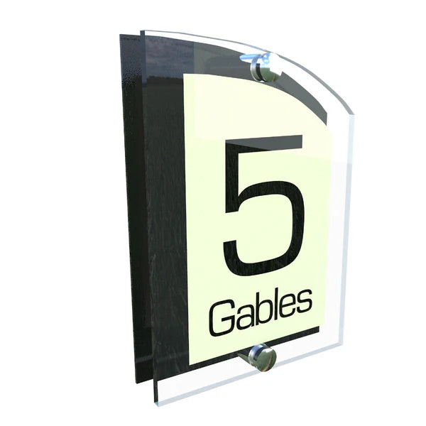 Mr Plaques Arched A5 Acrylic House Sign 200 × 130mm