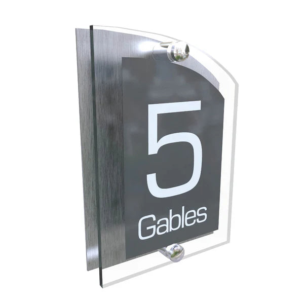 Mr Plaques Arched A5 Acrylic House Sign 200 × 130mm