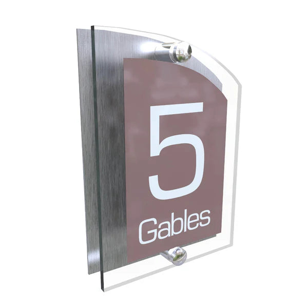 Mr Plaques Arched A5 Acrylic House Sign 200 × 130mm
