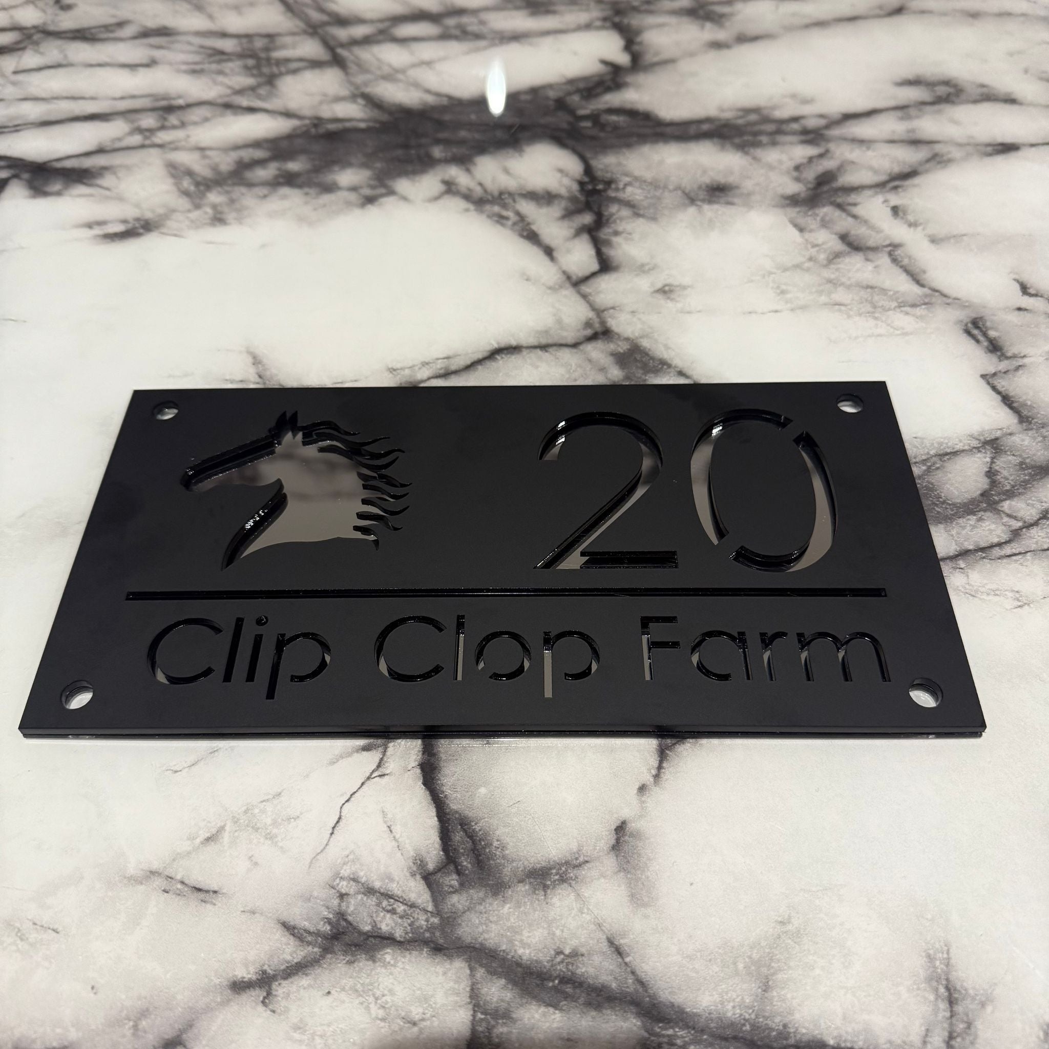 Mr Plaques Horse Signs - MATTE BLACK