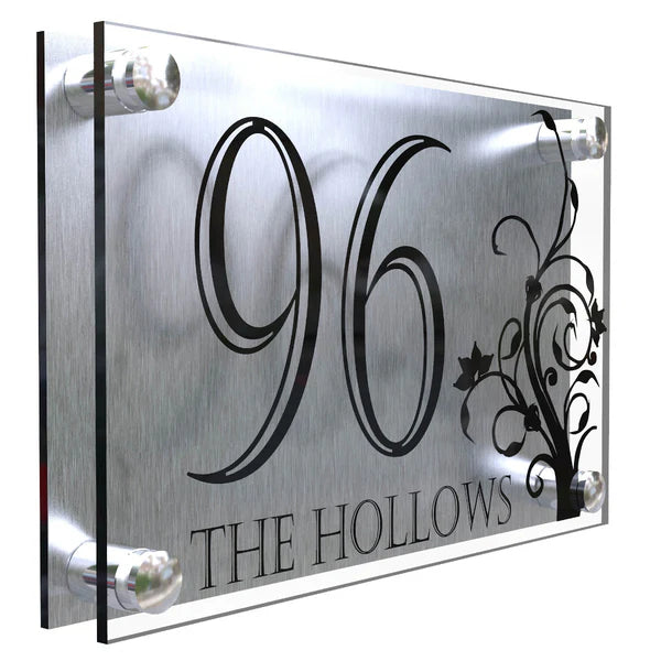 Mr Plaques Decorative A4 House Sign (Flower)