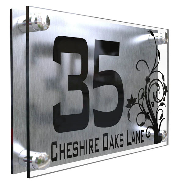 Mr Plaques Decorative A4 House Sign (Flower)