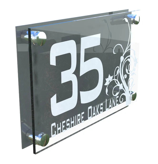 Mr Plaques Decorative A4 House Sign (Flower)