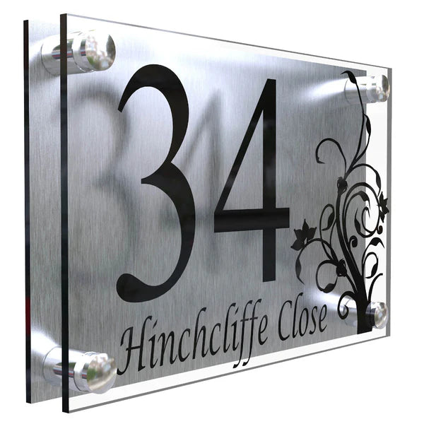 Mr Plaques Decorative A4 House Sign (Flower)