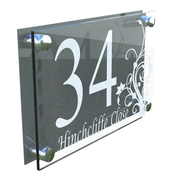 Mr Plaques Decorative A4 House Sign (Flower)