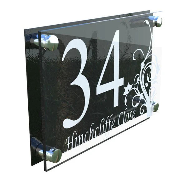 Mr Plaques Decorative A4 House Sign (Flower)