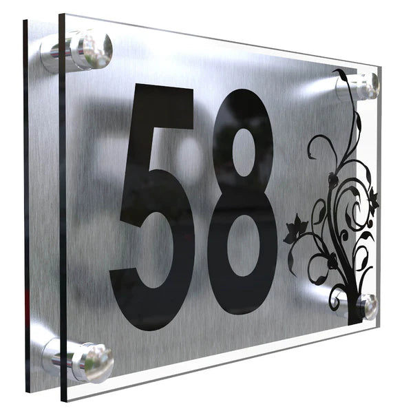 Mr Plaques Decorative A4 House Sign (Flower)