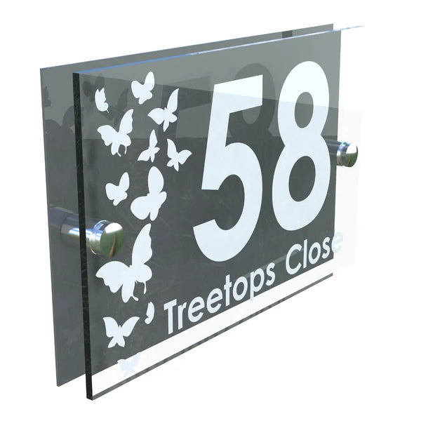 Mr Plaques Decorative A5 House Sign 200 × 130mm (Butterfly)