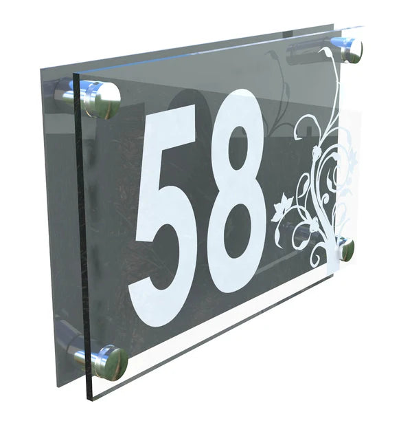 Mr Plaques Decorative A4 House Sign (Flower)