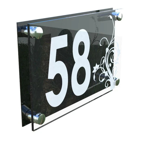 Mr Plaques Decorative A4 House Sign (Flower)