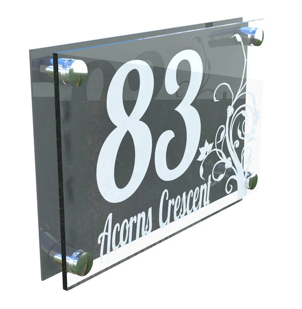 Mr Plaques Decorative A4 House Sign (Flower)