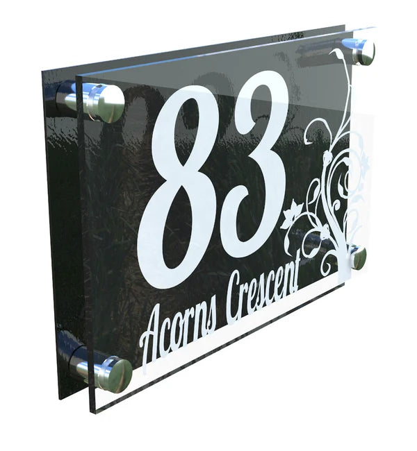 Mr Plaques Decorative A4 House Sign (Flower)