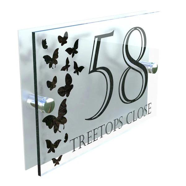 Mr Plaques Decorative A5 House Sign 200 × 130mm (Butterfly)