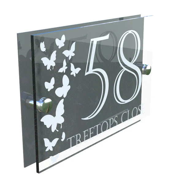Mr Plaques Decorative A5 House Sign 200 × 130mm (Butterfly)