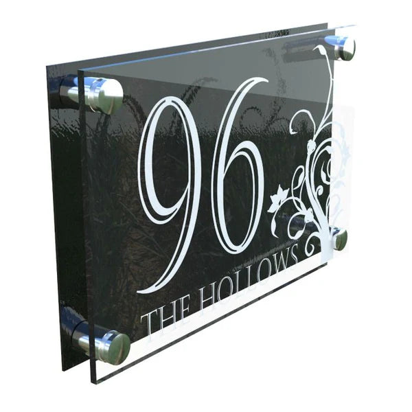 Mr Plaques Decorative A4 House Sign (Flower)