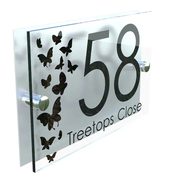 Mr Plaques Decorative A5 House Sign 200 × 130mm (Butterfly)