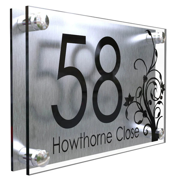 Mr Plaques Decorative A4 House Sign (Flower)
