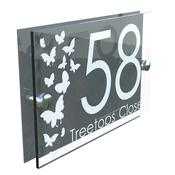Mr Plaques Decorative A5 House Sign 200 × 130mm (Butterfly)