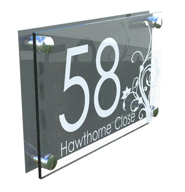 Mr Plaques Decorative A4 House Sign (Flower)