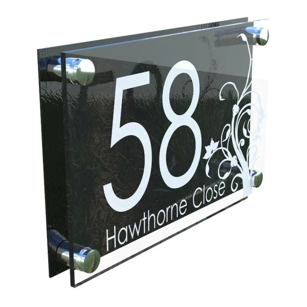 Mr Plaques Decorative A4 House Sign (Flower)