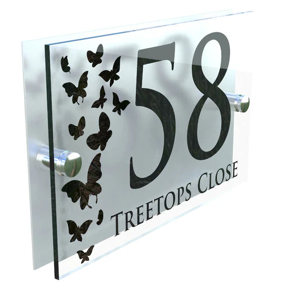 Mr Plaques Decorative A5 House Sign 200 × 130mm (Butterfly)