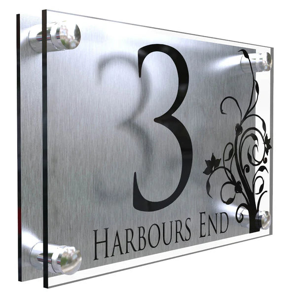 Mr Plaques Decorative A4 House Sign (Flower)