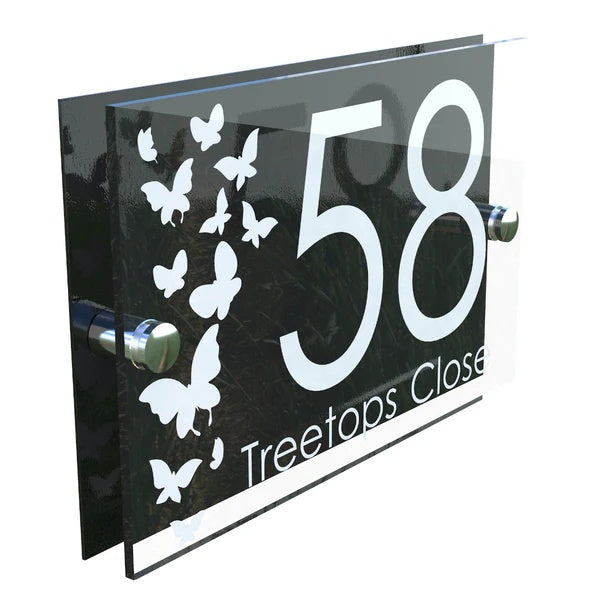 Mr Plaques Decorative A5 House Sign 200 × 130mm (Butterfly)