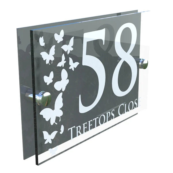 Mr Plaques Decorative A5 House Sign 200 × 130mm (Butterfly)