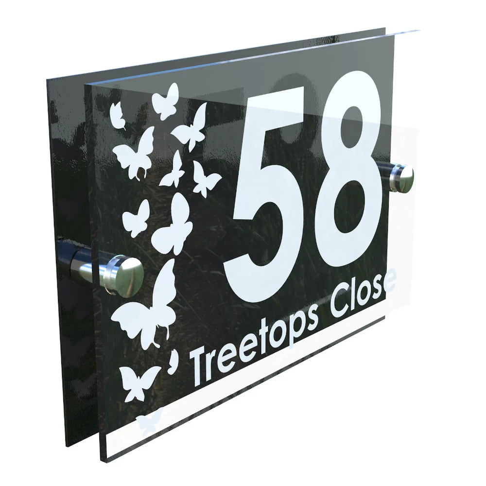 Mr Plaques Decorative A5 House Sign 200 × 130mm (Butterfly)