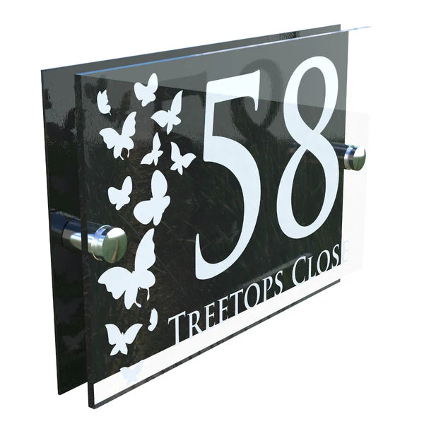 Mr Plaques Decorative A5 House Sign 200 × 130mm (Butterfly)