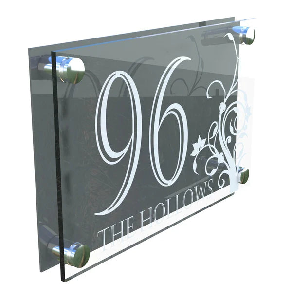 Mr Plaques Decorative A4 House Sign (Flower)