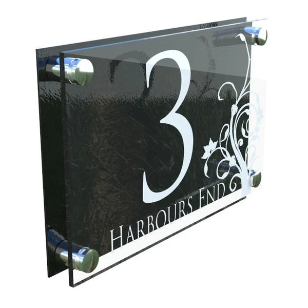 Mr Plaques Decorative A4 House Sign (Flower)
