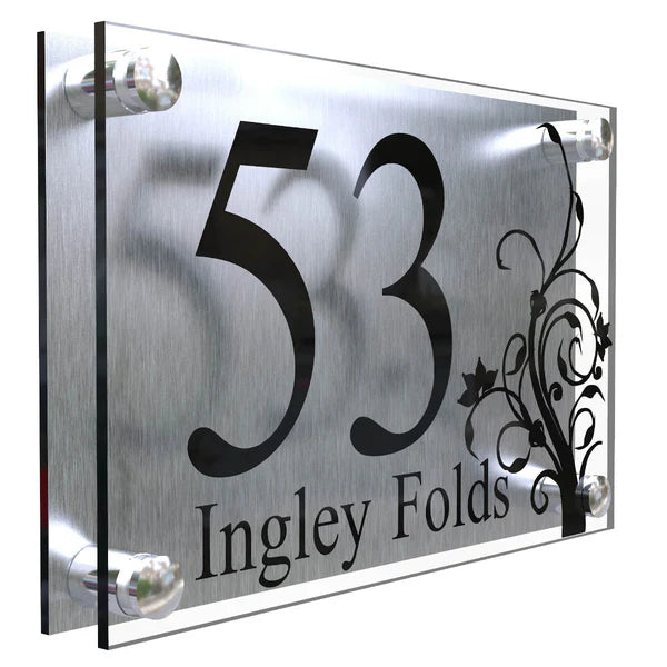 Mr Plaques Decorative A4 House Sign (Flower)
