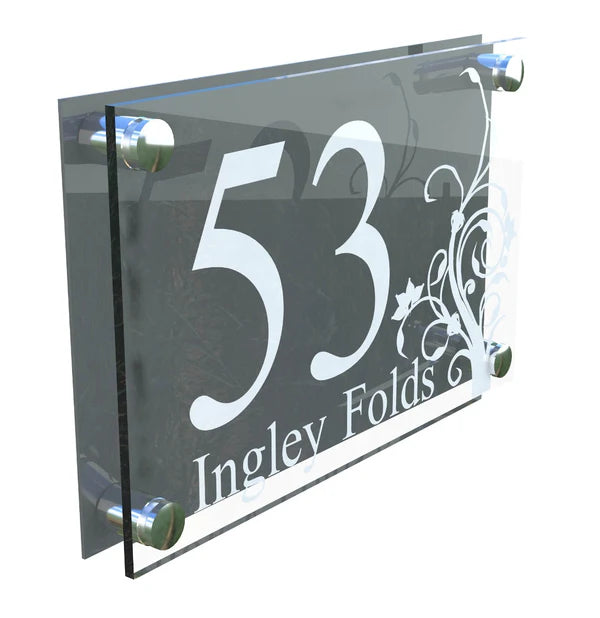 Mr Plaques Decorative A4 House Sign (Flower)