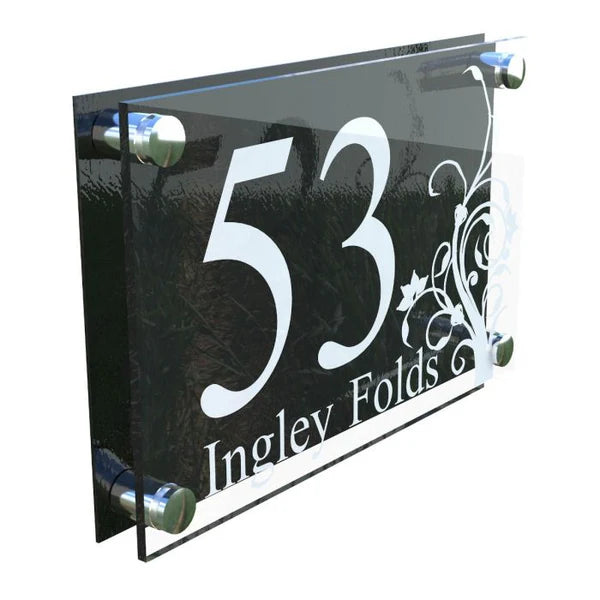 Mr Plaques Decorative A4 House Sign (Flower)