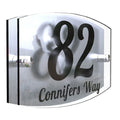 Mr Plaques Eminent A5 House Sign 200 × 130mm UV Printed Acrylic & Aluminium Floating Door Number & Address Plaque